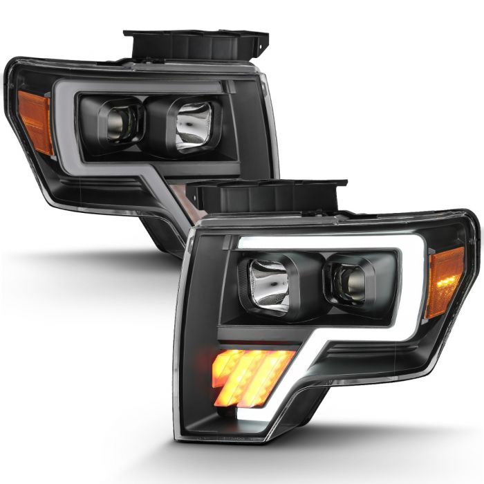 ANZO - 2009-2014 FORD F150 PROJECTOR LIGHT BAR BLACK AMBER-Headlights-Deviate Dezigns (DV8DZ9)