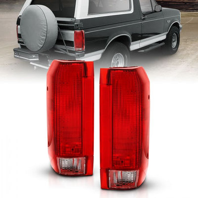 ANZO - 1992-1996 FORD F150/F250 TAILLIGHT RED/CLEAR LENS-Tail Lights-Deviate Dezigns (DV8DZ9)