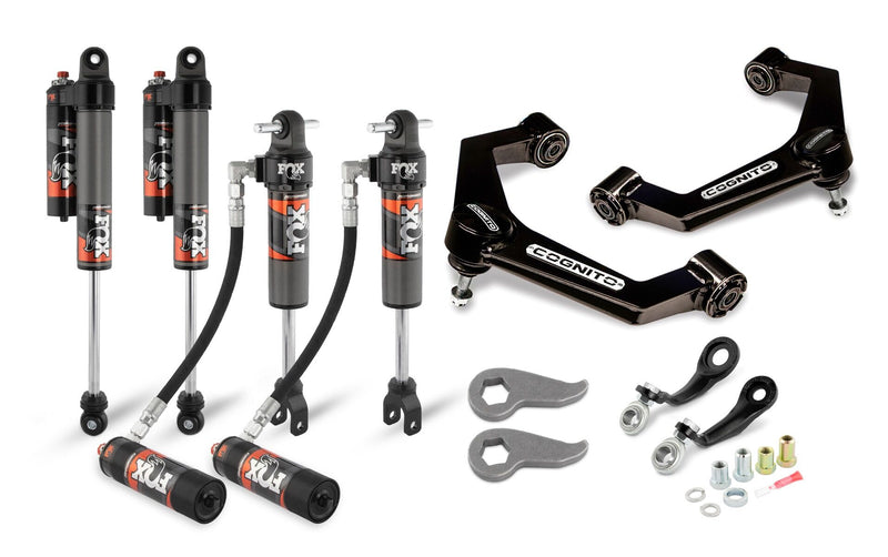 Cognito - 3-Inch Elite Leveling Kit with Fox Elite 2.5 Reservoir Shocks for 20-24 Silverado/Sierra 2500/3500 2WD/4WD