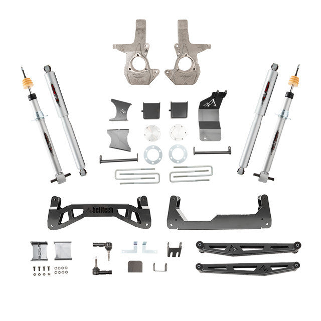 Belltech - 2014-2018 GM 1500 2/4wd W/ Alum & Stamped Arms 7-9" Adjustable Lift Kit -  2wd/4wd