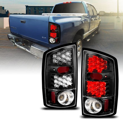 ANZO - 2002-2005 DODGE RAM 1500/2500/3500 LED TAILIGHTS BLACK-Tail Lights-Deviate Dezigns (DV8DZ9)