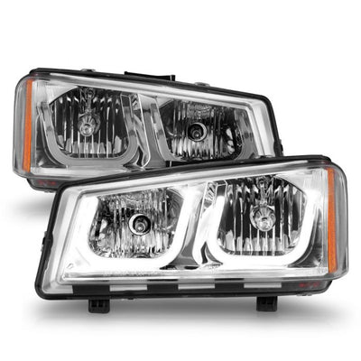 ANZO - 2003-2006 CHEVROLET SILVERADO 1500/2500/3500 CRYSTAL U-BAR HEADLIGHTS CHROME-Headlights-Deviate Dezigns (DV8DZ9)