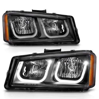 ANZO - 2003-2006 CHEVROLET SILVERADO 1500/2500/3500 CRYSTAL U-BAR HEADLIGHTS BLACK-Headlights-Deviate Dezigns (DV8DZ9)