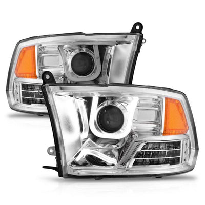 ANZO - 2009-2018 DODGE RAM 1500/2500/3500 PROJECTOR U-BAR HEADLIGHTS CHROME-Headlights-Deviate Dezigns (DV8DZ9)