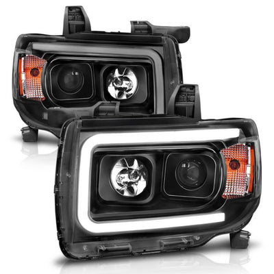 ANZO - 2015-2019 GMC CANYON PROJECTOR PLANK STYLE HEADLIGHT WITH BLACK HOUSING-Headlights-Deviate Dezigns (DV8DZ9)