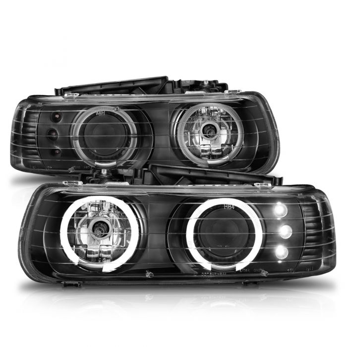 ANZO - 1999-2002 CHEVROLET SILVERADO 1500/2500/3500 PROJECTOR HALO HEADLIGHTS BLACK-Headlights-Deviate Dezigns (DV8DZ9)