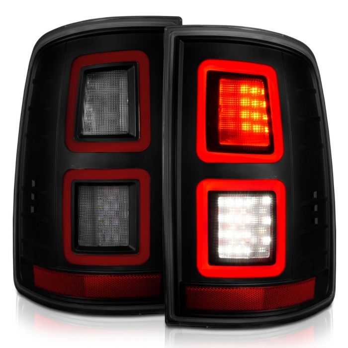 ANZO - 2009-2018 DODGE RAM 1500/2500/3500 FULL LED TAILLIGHTS WITH SMOKE LENS BLACK HOUSING-Tail Lights-Deviate Dezigns (DV8DZ9)