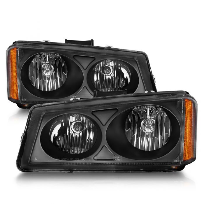 ANZO - 2003-2006 CHEVROLET SILVERADO 1500/2500/3500 CRYSTAL HEADLIGHTS BLACK-Headlights-Deviate Dezigns (DV8DZ9)