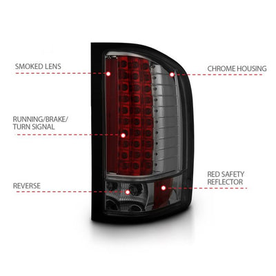 ANZO - 2007-2013 CHEVROLET SILVERADO 1500/2500HD/3500HD LED TAILLIGHTS SMOKE LENS-Tail Lights-Deviate Dezigns (DV8DZ9)