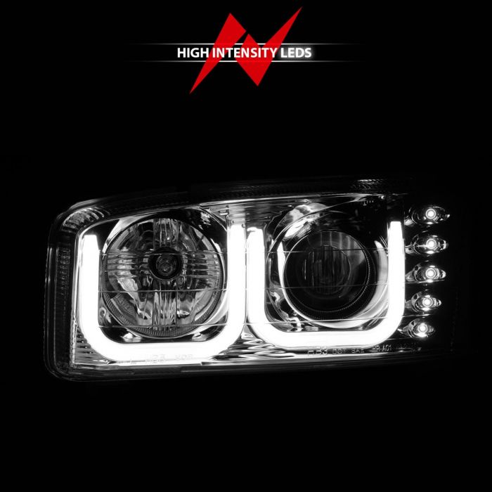 ANZO - 1999-2006 GMC SIERRA 1500/2500/3500 PROJECTOR HEADLIGHT U-BAR CHROME-Headlights-Deviate Dezigns (DV8DZ9)