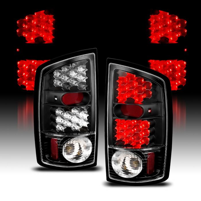 ANZO - 2002-2005 DODGE RAM 1500/2500/3500 LED TAILIGHTS BLACK-Tail Lights-Deviate Dezigns (DV8DZ9)