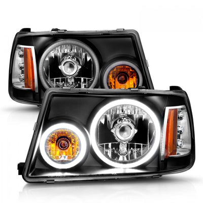 ANZO - 2001-2011 FORD RANGER CRYSTAL HEADLIGHTS BLACK WITH RX HALO-Headlights-Deviate Dezigns (DV8DZ9)