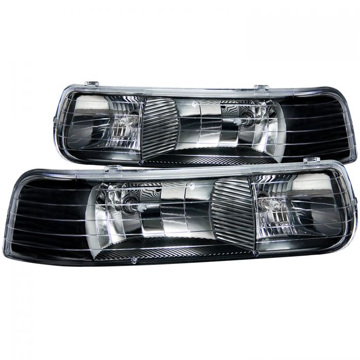 ANZO - 1999-2002 CHEVROLET SILVERADO 1500/2500/3500 CRYSTAL HEADLIGHTS BLACK-Headlights-Deviate Dezigns (DV8DZ9)