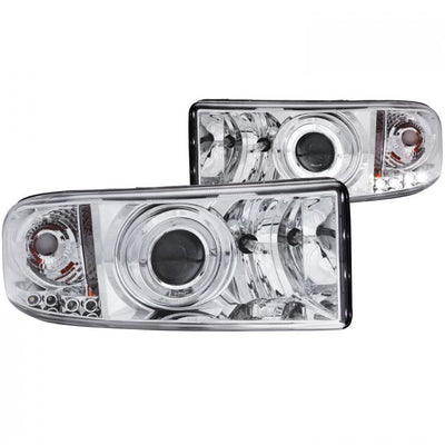 ANZO - 1994-2001 DODGE RAM 1500/2500/3500 PROJECTOR HEADLIGHTS HALO CHROME-Headlights-Deviate Dezigns (DV8DZ9)