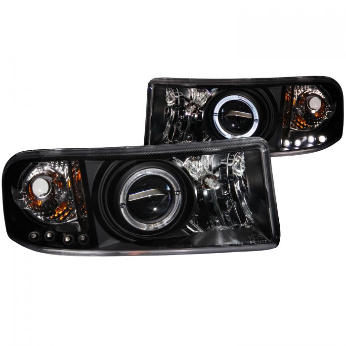 ANZO - 1994-2001 DODGE RAM 1500/2500/3500 PROJECTOR HEADLIGHTS HALO BLACK-Headlights-Deviate Dezigns (DV8DZ9)