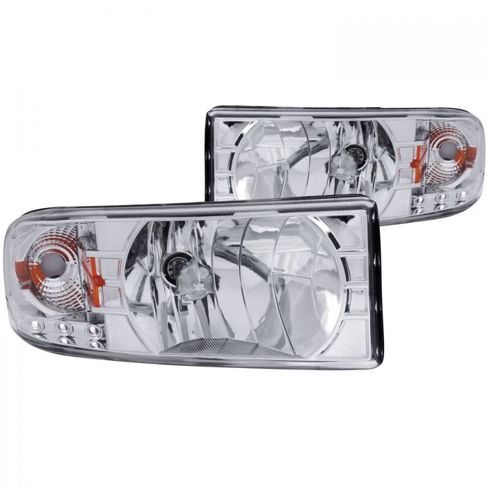 ANZO - 1994-2001 DODGE RAM 1500/2500/3500 CRYSTAL HEADLIGHTS CHROME WITH LED-Headlights-Deviate Dezigns (DV8DZ9)