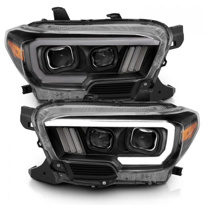 ANZO - 2016-2022 TOYOTA TACOMA PROJECTOR PLANK STYLE HEADLIGHTS BLACK (LED DRL)-Headlights-Deviate Dezigns (DV8DZ9)