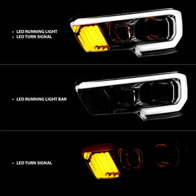 ANZO - 2016-2022 TOYOTA TACOMA PROJECTOR PLANK STYLE HEADLIGHTS CHROME (LED DRL)-Headlights-Deviate Dezigns (DV8DZ9)