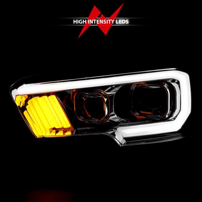 ANZO - 2016-2022 TOYOTA TACOMA PROJECTOR PLANK STYLE HEADLIGHTS CHROME (LED DRL)-Headlights-Deviate Dezigns (DV8DZ9)