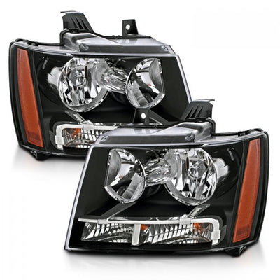 ANZO - 2007-2014 CHEVROLET TAHOE/SUBURBAN CRYSTAL HEADLIGHT BLACK-Headlights-Deviate Dezigns (DV8DZ9)