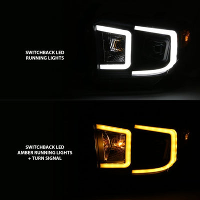 ANZO - 2014-2017 TOYOTA TUNDRA LED BAR STYLE SWITCHBACK HEADLIGHTS BLACK-Headlights-Deviate Dezigns (DV8DZ9)