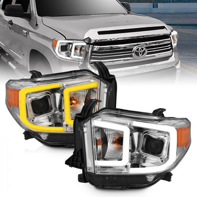 ANZO - 2014-2017 TOYOTA TUNDRA LED BAR STYLE SWITCHBACK HEADLIGHTS CHROME-Headlights-Deviate Dezigns (DV8DZ9)