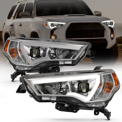 ANZO - 2014-2021 TOYOTA 4RUNNER PROJECTOR PLANK STYLE HEADLIGHTS CHROME-Headlights-Deviate Dezigns (DV8DZ9)