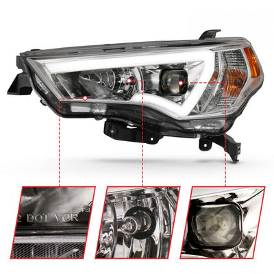 ANZO - 2014-2021 TOYOTA 4RUNNER PROJECTOR PLANK STYLE HEADLIGHTS CHROME-Headlights-Deviate Dezigns (DV8DZ9)