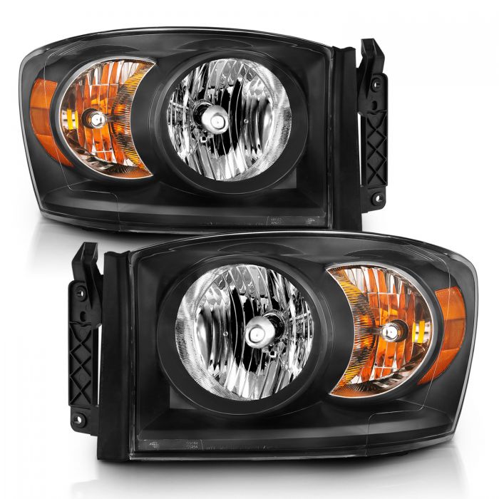 ANZO - 2006-2008 DODGE RAM 1500/2500/3500 CRYSTAL HEADLIGHT BLACK-Headlights-Deviate Dezigns (DV8DZ9)