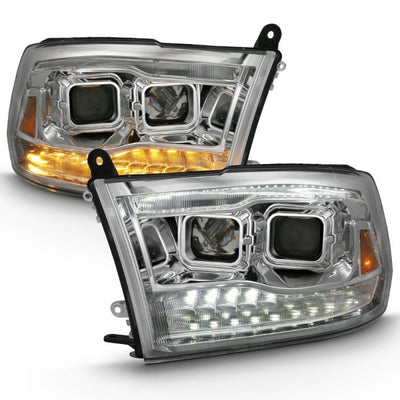 ANZO - 2009-2018 DODGE RAM 1500/2500/3500 DUAL PROJECTOR SWITCHBACK HEADLIGHTS CHROME AMBER-Headlights-Deviate Dezigns (DV8DZ9)