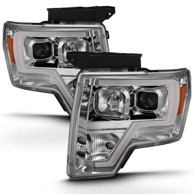 ANZO - 2009-2014 FORD F150 PROJECTOR HEADLIGHTS WITH CHROME HOUSING AND LIGHT BAR-Headlights-Deviate Dezigns (DV8DZ9)