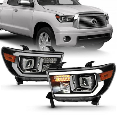 ANZO - 2007-2013 TOYOTA TUNDRA PROJECTOR PLANK STYLE HEADLIGHTS BLACK-Tail Lights-Deviate Dezigns (DV8DZ9)