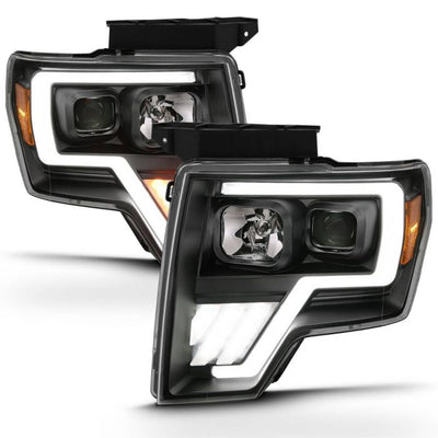 ANZO - 2009-2014 FORD F150 PROJECTOR LIGHT BAR G4 SWITCHBACK BLACK AMBER-Headlights-Deviate Dezigns (DV8DZ9)