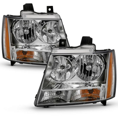 ANZO - 2007-2014 CHEVROLET TAHOE/SUBURBAN CRYSTAL HEADLIGHT CHROME-Headlights-Deviate Dezigns (DV8DZ9)