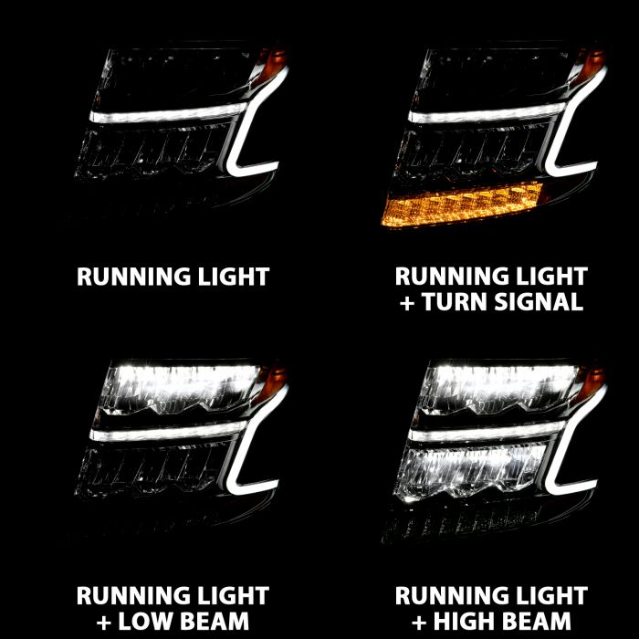 ANZO - 2015-2020 CHEVROLET TAHOE/SUBURBAN LED CRYSTAL PLANK STYLE HEADLIGHT CHROME WITH SEQUENTIAL SIGNAL-Headlights-Deviate Dezigns (DV8DZ9)