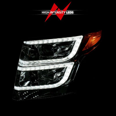 ANZO - 2015-2020 CHEVROLET TAHOE/SUBURBAN PROJECTOR C BAR HEADLIGHT CHROME-Headlights-Deviate Dezigns (DV8DZ9)