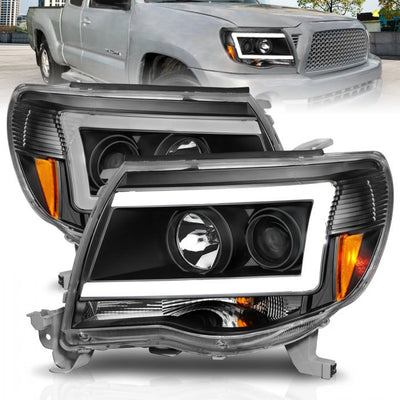 ANZO - 2005-2011 TOYOTA TACOMA BLACK PLANK PROJECTOR HEADLIGHTS-Headlights-Deviate Dezigns (DV8DZ9)