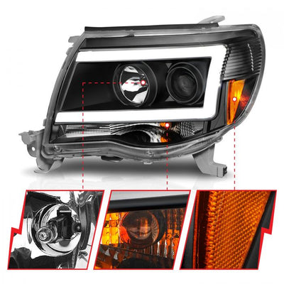 ANZO - 2005-2011 TOYOTA TACOMA BLACK PLANK PROJECTOR HEADLIGHTS-Headlights-Deviate Dezigns (DV8DZ9)