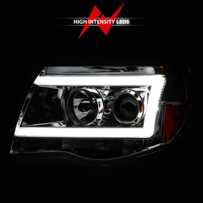 ANZO - 2005-2011 TOYOTA TACOMA PROJECTOR HEADLIGHTS CHROME HOUSING WITH C LIGHT BAR-Headlights-Deviate Dezigns (DV8DZ9)