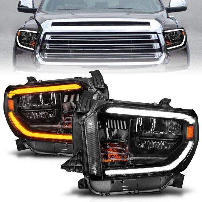 ANZO - 2014-2017 TOYOTA TUNDRA LED CRYSTAL HEADLIGHTS SWITCHBACK PLANK STYLE BLACK-Headlights-Deviate Dezigns (DV8DZ9)