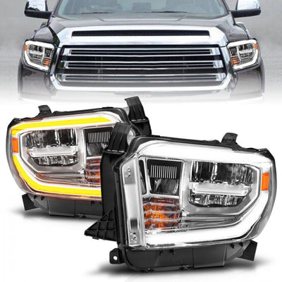 ANZO - 2014-2017 TOYOTA TUNDRA LED CRYSTAL HEADLIGHTS SWITCHBACK PLANK STYLE CHROME-Headlights-Deviate Dezigns (DV8DZ9)