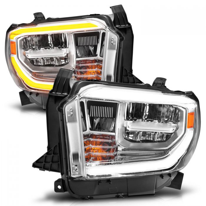 ANZO - 2014-2017 TOYOTA TUNDRA LED CRYSTAL HEADLIGHTS SWITCHBACK PLANK STYLE CHROME-Headlights-Deviate Dezigns (DV8DZ9)