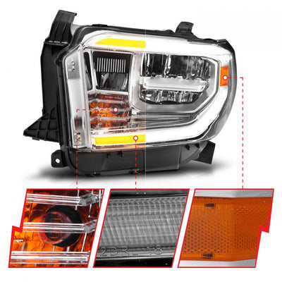 ANZO - 2014-2017 TOYOTA TUNDRA LED CRYSTAL HEADLIGHTS SWITCHBACK PLANK STYLE CHROME-Headlights-Deviate Dezigns (DV8DZ9)