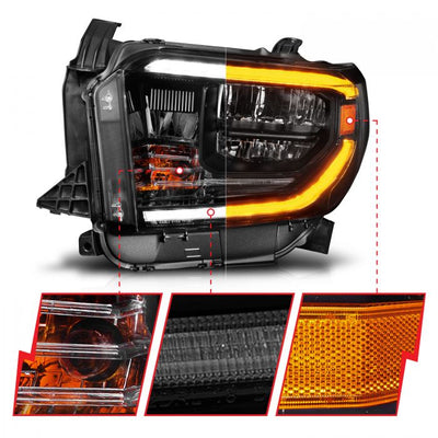 ANZO - 2014-2020 TOYOTA TUNDRA LED CRYSTAL HEADLIGHTS SWITCHBACK PLANK STYLE BLACK-Headlights-Deviate Dezigns (DV8DZ9)