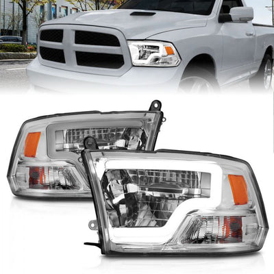 ANZO - 2009-2018 DODGE RAM 1500/2500/3500 FULL LED HEADLIGHTS WITH C LIGHT BAR CHROME-Headlights-Deviate Dezigns (DV8DZ9)