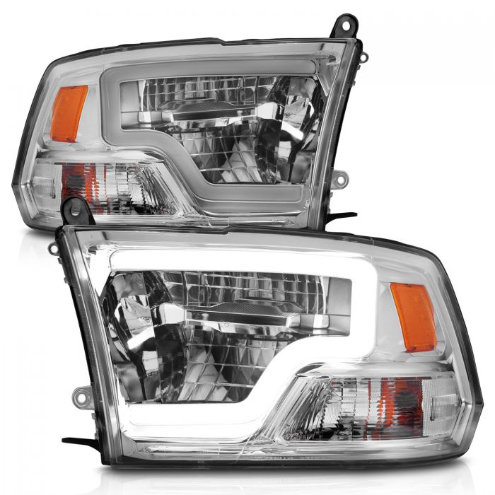 ANZO - 2009-2018 DODGE RAM 1500/2500/3500 FULL LED HEADLIGHTS WITH C LIGHT BAR CHROME-Headlights-Deviate Dezigns (DV8DZ9)