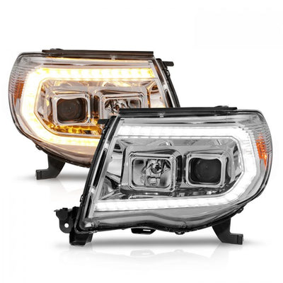 ANZO - 2005-2011 TOYOTA TACOMA CHROME PLANK PROJECTOR HEADLIGHTS WITH SEQUENTIAL SIGNAL-Headlights-Deviate Dezigns (DV8DZ9)