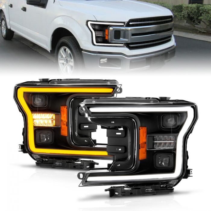 ANZO - 2018-2020 FORD F150 FULL LED PROJECTOR BLACK HEADLIGHTS-Headlights-Deviate Dezigns (DV8DZ9)