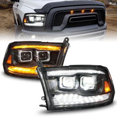 ANZO - 2009-2020 RAM 1500/2010-2018 RAM 2500/3500 FULL LED PROJECTOR PLANK STYLE BLACK HEADLIGHTS W/ INITIATION & SEQUENTIAL SIGNAL-Headlights-Deviate Dezigns (DV8DZ9)