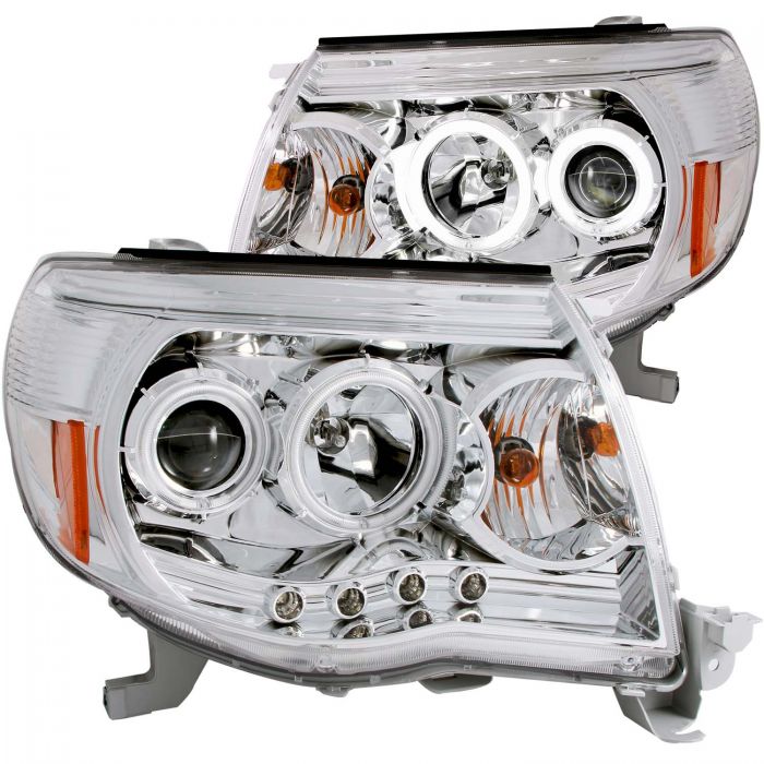 ANZO - 2005-2011 TOYOTA TACOMA PROJECTOR HALO HEADLIGHTS CHROME CLEAR WITH RX HALO-Headlights-Deviate Dezigns (DV8DZ9)